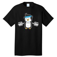 Penguin Weightlifting Funny Penguin Lovers Weightlifter Gym Premium Tall T-Shirt