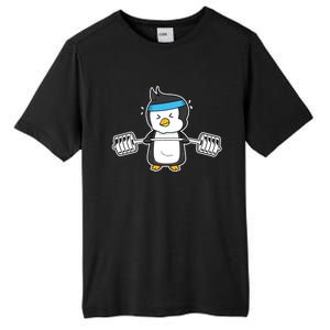 Penguin Weightlifting Funny Penguin Lovers Weightlifter Gym Premium Tall Fusion ChromaSoft Performance T-Shirt