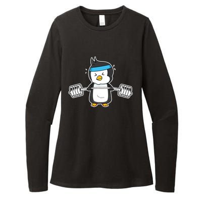 Penguin Weightlifting Funny Penguin Lovers Weightlifter Gym Premium Womens CVC Long Sleeve Shirt