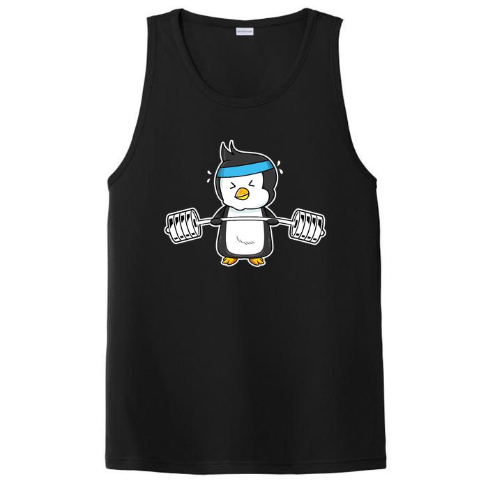 Penguin Weightlifting Funny Penguin Lovers Weightlifter Gym Premium PosiCharge Competitor Tank