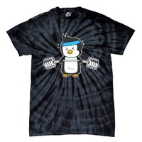 Penguin Weightlifting Funny Penguin Lovers Weightlifter Gym Premium Tie-Dye T-Shirt