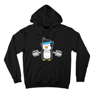 Penguin Weightlifting Funny Penguin Lovers Weightlifter Gym Premium Tall Hoodie