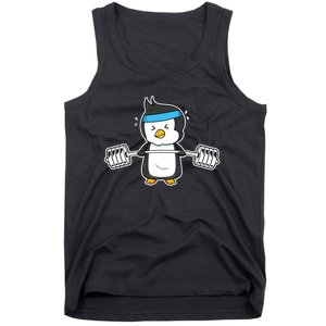 Penguin Weightlifting Funny Penguin Lovers Weightlifter Gym Premium Tank Top