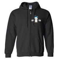 Penguin Weightlifting Funny Penguin Lovers Weightlifter Gym Premium Full Zip Hoodie