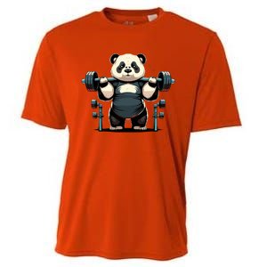 Panda Weightlifting Funny Fitness Gym Panda Cooling Performance Crew T-Shirt