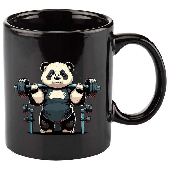 Panda Weightlifting Funny Fitness Gym Panda 11oz C Handle Ceramic Mug