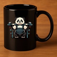 Panda Weightlifting Funny Fitness Gym Panda 11oz C Handle Ceramic Mug