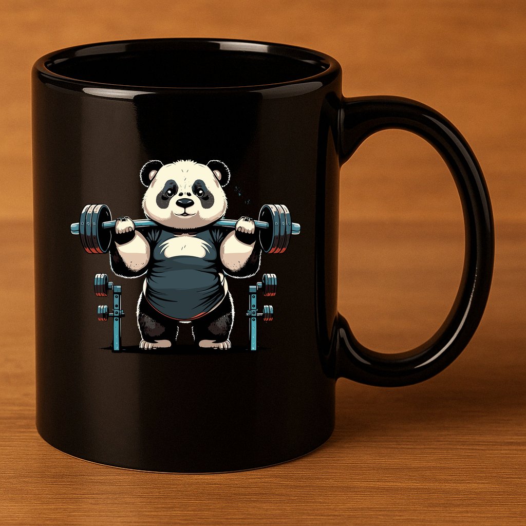 Panda Weightlifting Funny Fitness Gym Panda 11oz C Handle Ceramic Mug