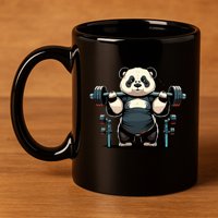 Panda Weightlifting Funny Fitness Gym Panda 11oz C Handle Ceramic Mug