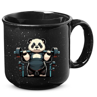 Panda Weightlifting Funny Fitness Gym Panda 15oz Campfire Ceramic Mug