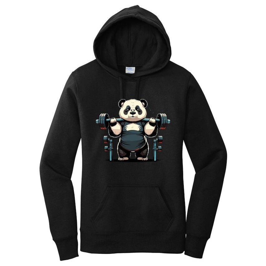 Panda Weightlifting Funny Fitness Gym Panda Women's Pullover Hoodie