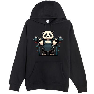 Panda Weightlifting Funny Fitness Gym Panda Premium Pullover Hoodie