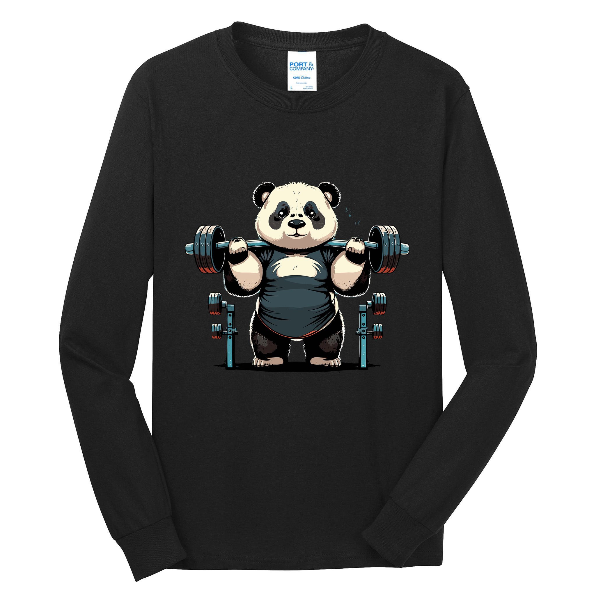 Panda Weightlifting Funny Fitness Gym Panda Tall Long Sleeve T-Shirt