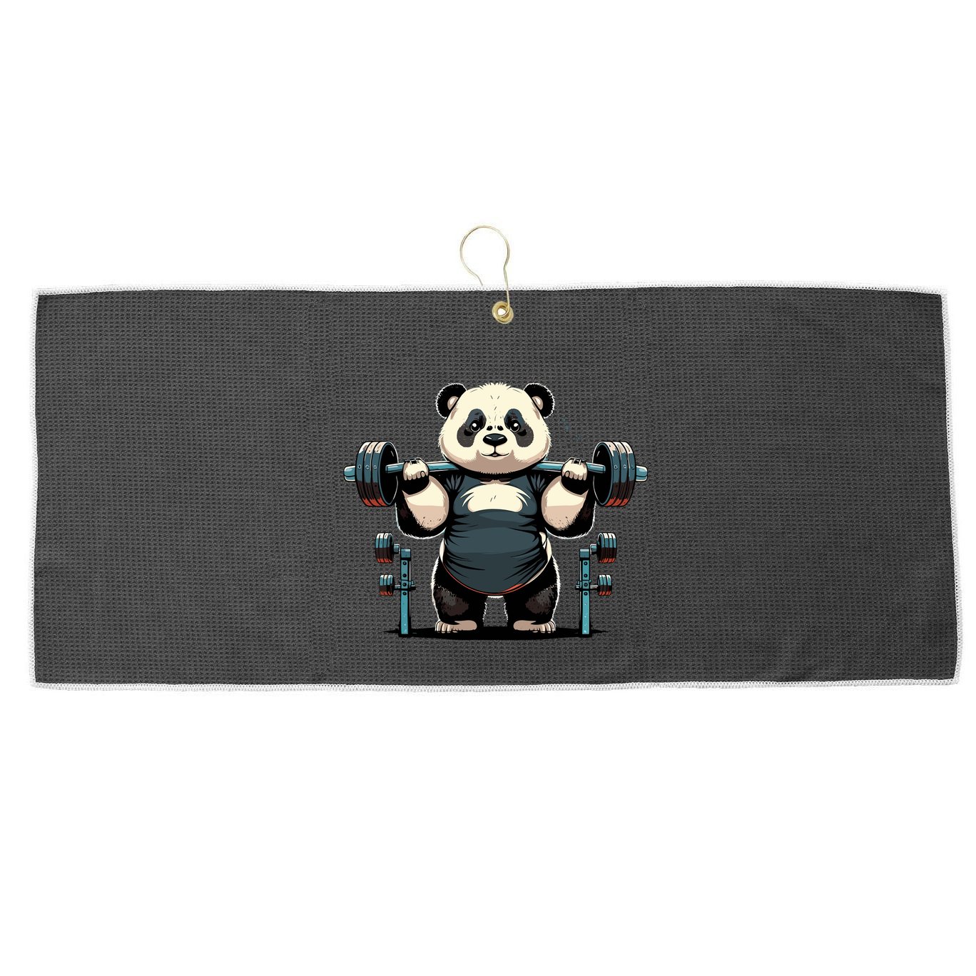 Panda Weightlifting Funny Fitness Gym Panda Large Microfiber Waffle Golf Towel