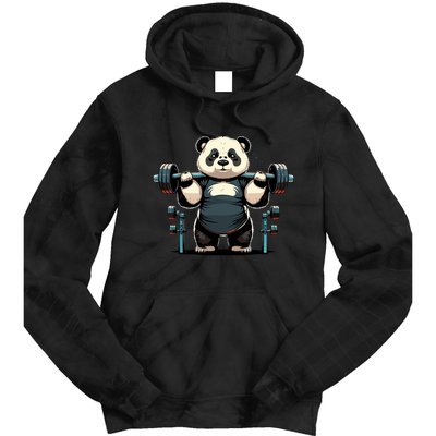 Panda Weightlifting Funny Fitness Gym Panda Tie Dye Hoodie