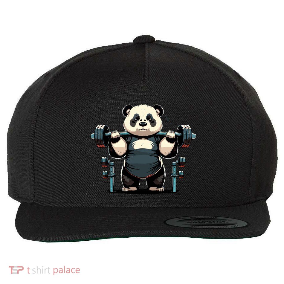 Panda Weightlifting Funny Fitness Gym Panda Wool Snapback Cap