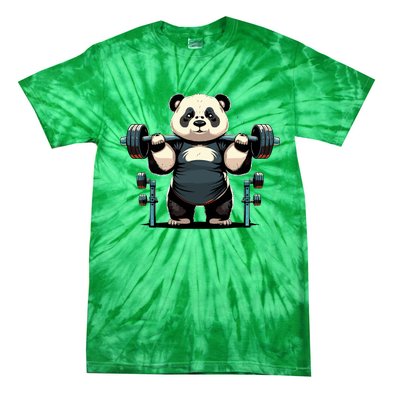 Panda Weightlifting Funny Fitness Gym Panda Tie-Dye T-Shirt