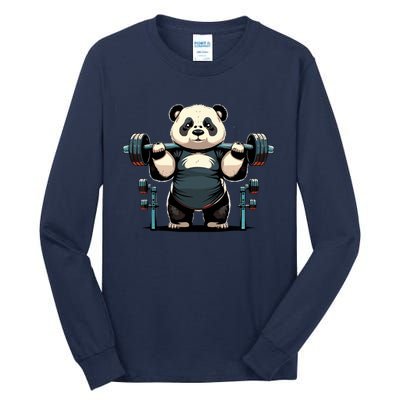 Panda Weightlifting Funny Fitness Gym Panda Tall Long Sleeve T-Shirt