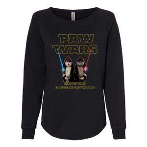 Paw Wars Funny Cat , Cat Lover , Cat Womens California Wash Sweatshirt