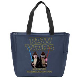 Paw Wars Funny Cat , Cat Lover , Cat Zip Tote Bag