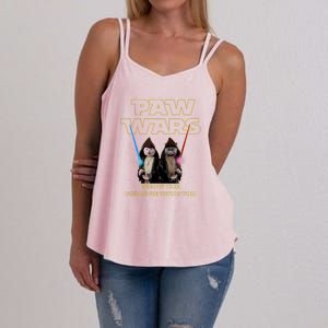 Paw Wars Funny Cat , Cat Lover , Cat Women's Strappy Tank