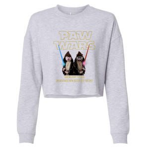 Paw Wars Funny Cat , Cat Lover , Cat Cropped Pullover Crew