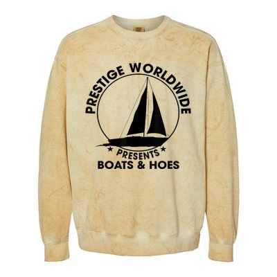 Prestige Worldwide Funny Cool Boats And Hoes Colorblast Crewneck Sweatshirt