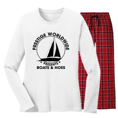 Prestige Worldwide Funny Cool Boats And Hoes Women's Long Sleeve Flannel Pajama Set 