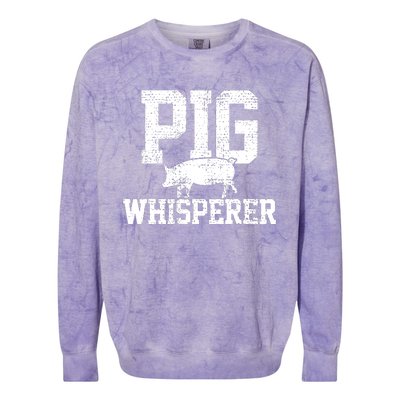 Pigs Whisperer Farmer Vintage Colorblast Crewneck Sweatshirt