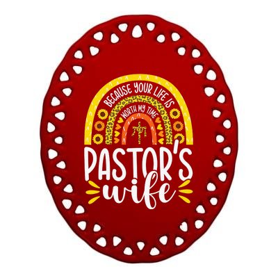 Pastor Wife Funny Special Christian Church Appreciation Gift Ceramic Oval Ornament