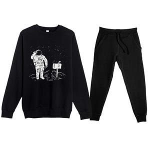 Postal Worker Funny For Delivery Mailman Astronaut Premium Crewneck Sweatsuit Set