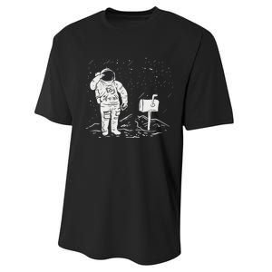 Postal Worker Funny For Delivery Mailman Astronaut Performance Sprint T-Shirt