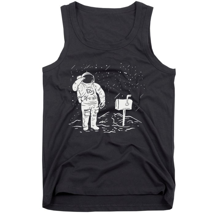 Postal Worker Funny For Delivery Mailman Astronaut Tank Top