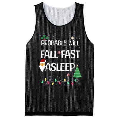 Probably will Fall Fast Asleep Christmas Day Family Mesh Reversible Basketball Jersey Tank