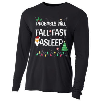 Probably will Fall Fast Asleep Christmas Day Family Cooling Performance Long Sleeve Crew