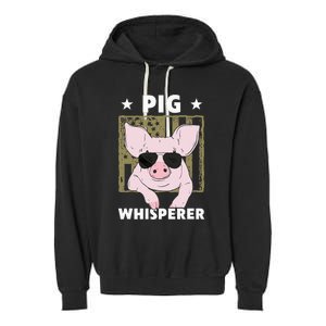 Pig Whisperer Funny Pig Design Hog Farmer Garment-Dyed Fleece Hoodie