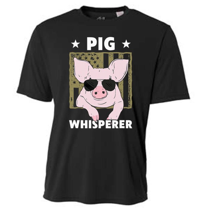 Pig Whisperer Funny Pig Design Hog Farmer Cooling Performance Crew T-Shirt