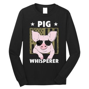 Pig Whisperer Funny Pig Design Hog Farmer Long Sleeve Shirt