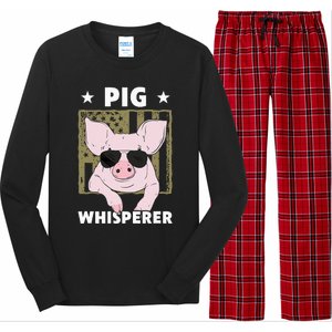 Pig Whisperer Funny Pig Design Hog Farmer Long Sleeve Pajama Set