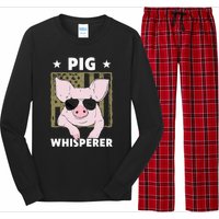 Pig Whisperer Funny Pig Design Hog Farmer Long Sleeve Pajama Set