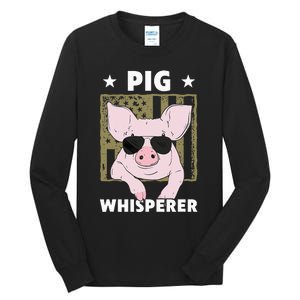 Pig Whisperer Funny Pig Design Hog Farmer Tall Long Sleeve T-Shirt