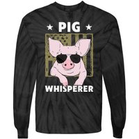 Pig Whisperer Funny Pig Design Hog Farmer Tie-Dye Long Sleeve Shirt