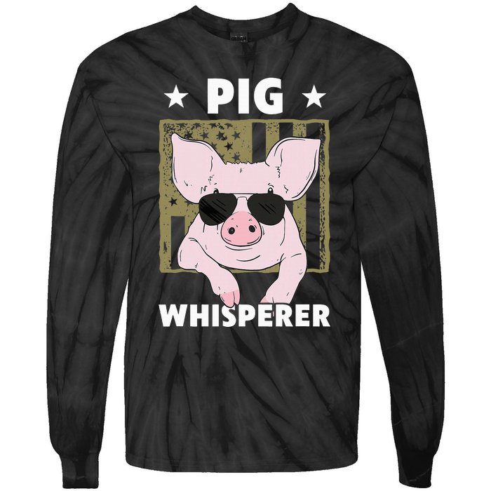 Pig Whisperer Funny Pig Design Hog Farmer Tie-Dye Long Sleeve Shirt