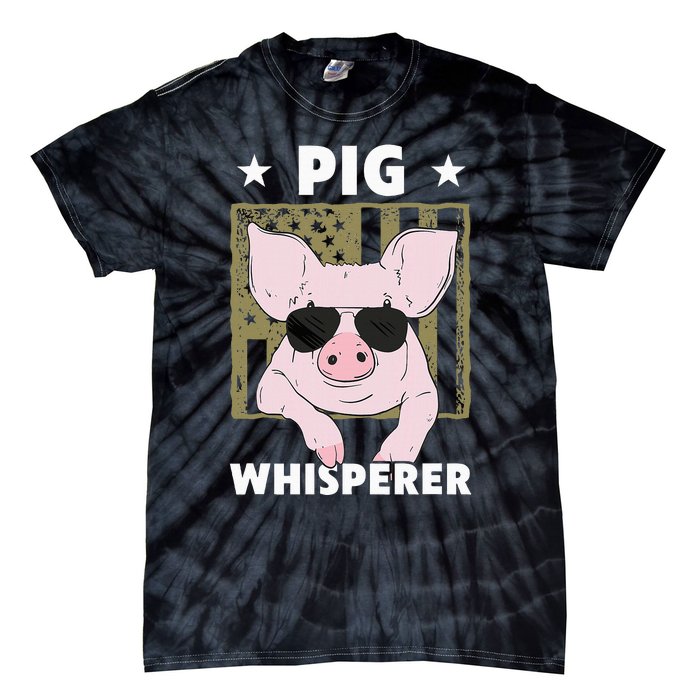 Pig Whisperer Funny Pig Design Hog Farmer Tie-Dye T-Shirt