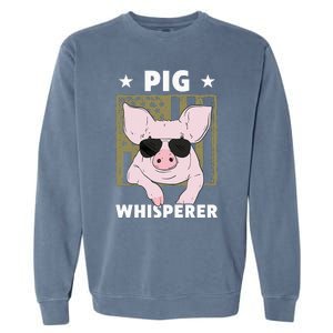 Pig Whisperer Funny Pig Design Hog Farmer Garment-Dyed Sweatshirt