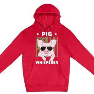 Pig Whisperer Funny Pig Design Hog Farmer Premium Pullover Hoodie