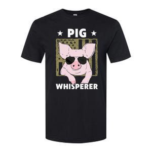 Pig Whisperer Funny Pig Design Hog Farmer Softstyle CVC T-Shirt