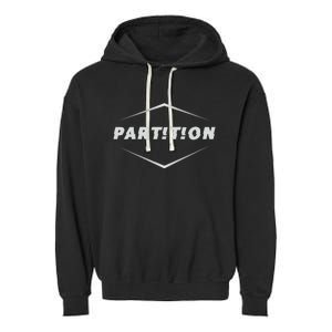 Partition White funny logo Garment-Dyed Fleece Hoodie