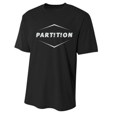 Partition White funny logo Performance Sprint T-Shirt