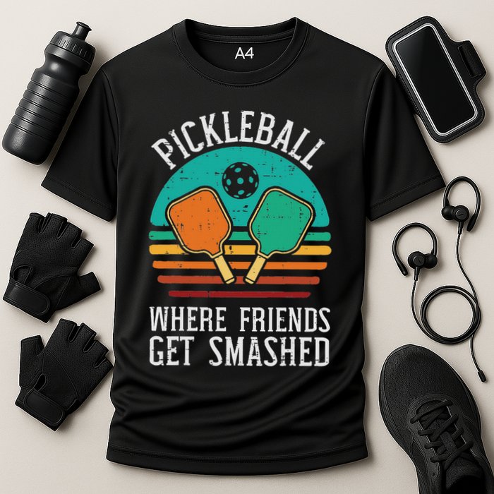 Pickleball Where Friends Get Smashed Pickle Ball Men Women Cooling Performance Crew T-Shirt